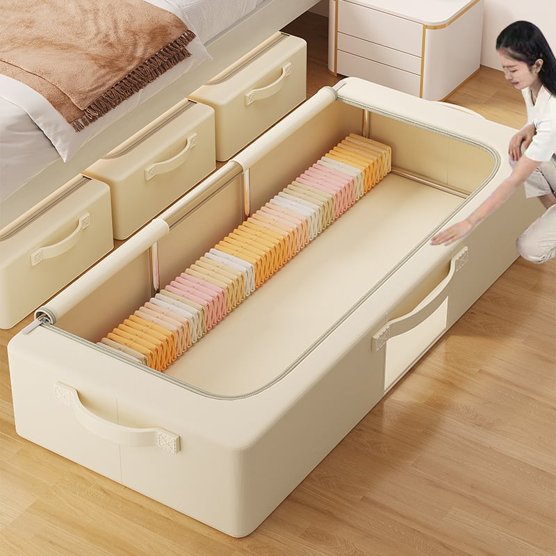 Cutie de depozitare sub pat — țesătură poliester, capacitate 70–80 L, portabilă, model SNX4054