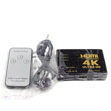 HDMI prekidač 3 ulaza 1 izlaz s daljinskim upravljačem, 4K rezolucija, OEM kompatibilan