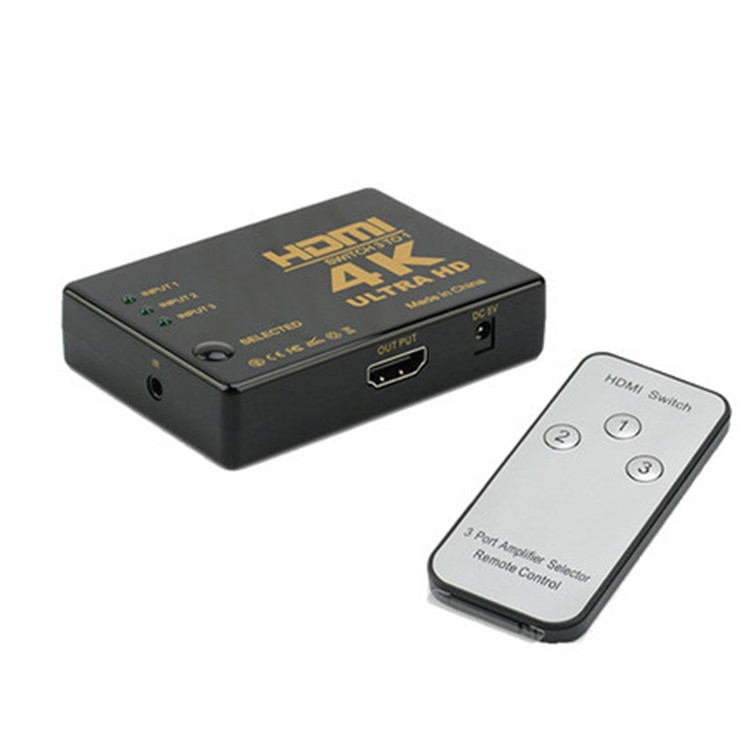 HDMI prekidač 3 ulaza 1 izlaz s daljinskim upravljačem, 4K rezolucija, OEM kompatibilan