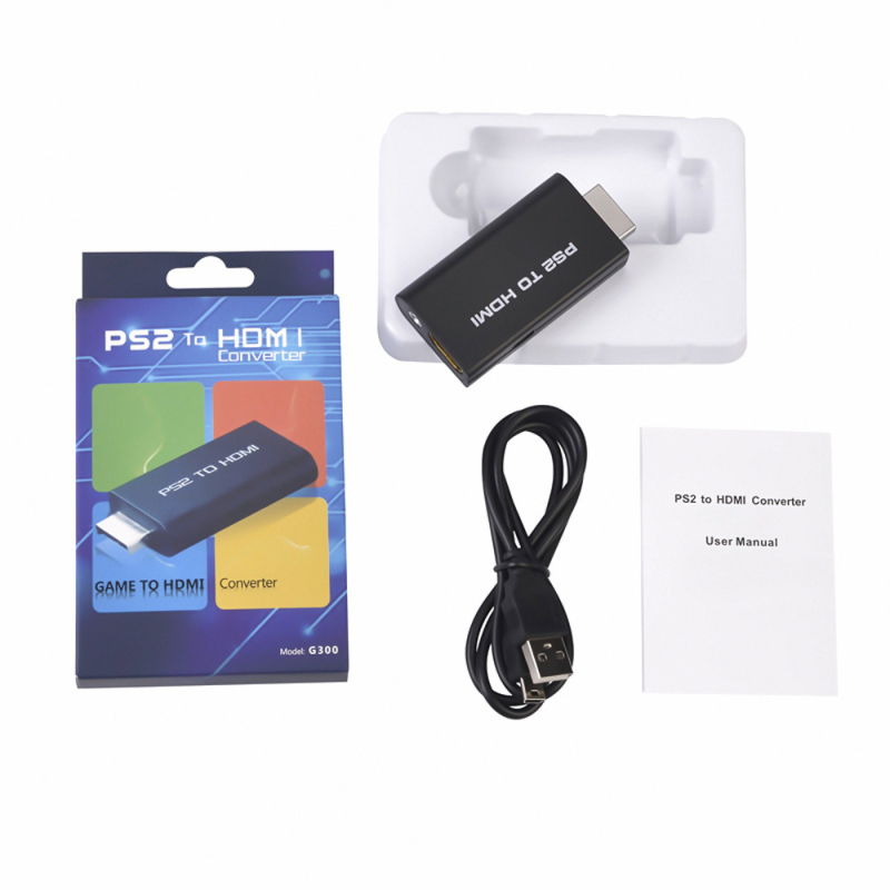 PS2 na HDMI pretvarač, HDMI izlaz za TV, podržava rezolucije 480i/576i/480p