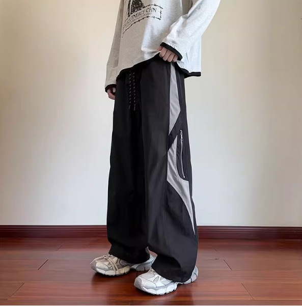 Pantaloni cargo casual pentru bărbați, croială dreaptă, închidere cu șnur și curea, material poliester ≥90%, toamnă