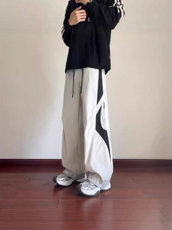 Pantaloni cargo casual pentru bărbați, croială dreaptă, închidere cu șnur și curea, material poliester ≥90%, toamnă