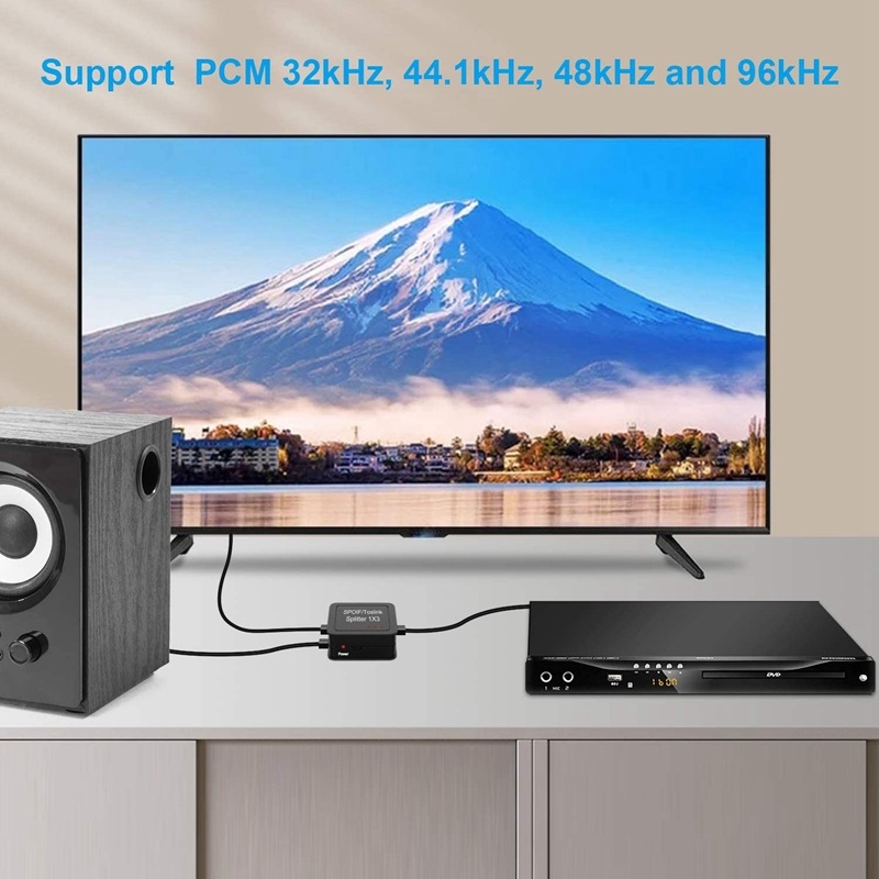 AUDIO-103 Distribuitor audio SPDIF din fibră optică, 1×3 intrare/ieșire