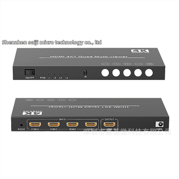 HDMI 4x1 prepínač/rozdelenie – Saji MQV-13401, 4K30Hz, diaľkové ovládanie a napájací adaptér sú súčasťou, pre monitorovanie bezpečnosti