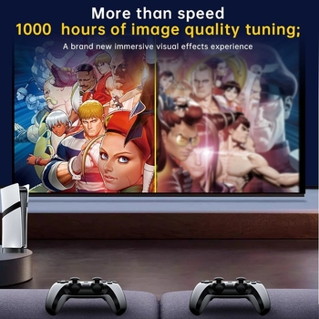 GS5 Pro Consolă de jocuri retro pentru televizor, mini, cu controler cablat, Android 13, USB, ieșire AV, pentru doi jucători, dimensiuni 8×2,5×12 cm