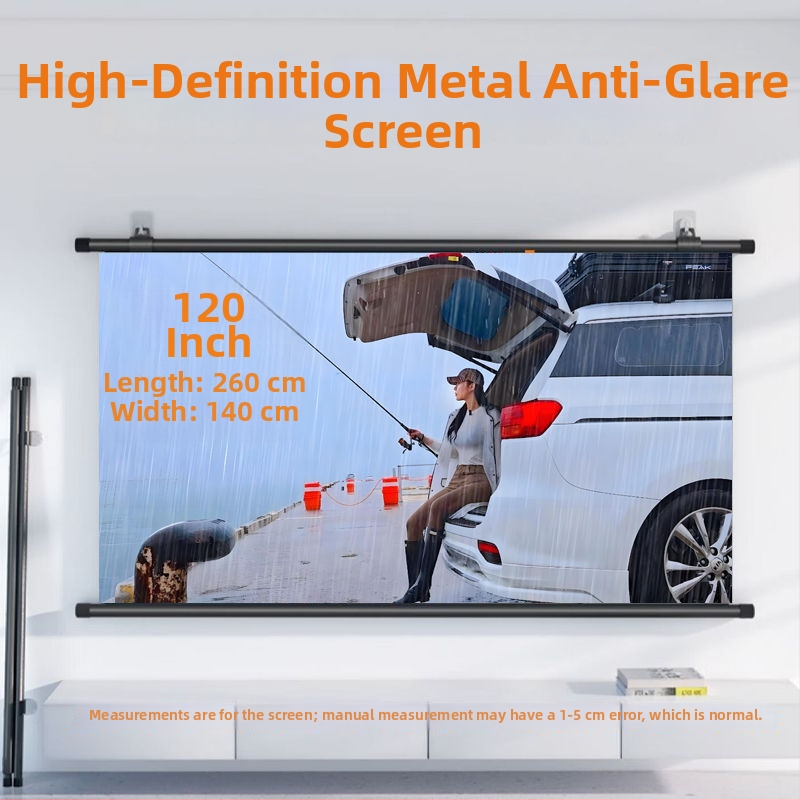 Domáci 4K UHD projekčný plátno s proti odleskom, bez vŕtania, do obývačky a spálne