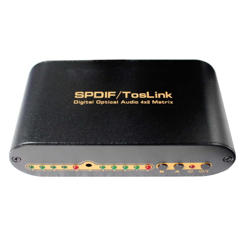 SPDIF optički matrčni prekidač/distributer, 4 ulaza 2 izlaza, digitalni zvuk, 1080p