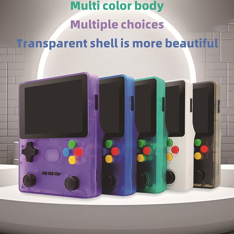 Consolă portabilă nostalgic pentru jocuri cu Emuelec 4.3, memorie 64GB/128GB, wireless, port USB-C OTG, compatibilă PSP/GBA/PS1