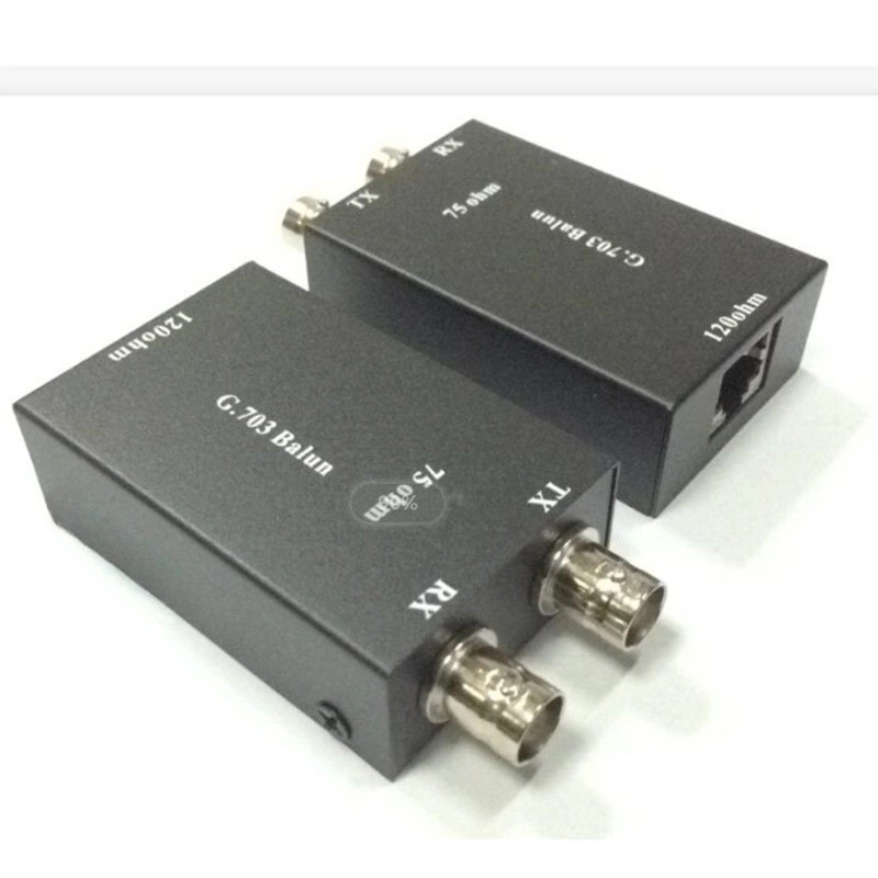 Adaptor Hxad G.703 RJ45 către BNC, de la balansat la deze balansat, impedanță 75-120 ohm, nucleu de cupru, carcasă metalică, suportă gestionare a alimentării, nu suportă wake-up de la distanță, destinat liniei de monitorizare a securității.