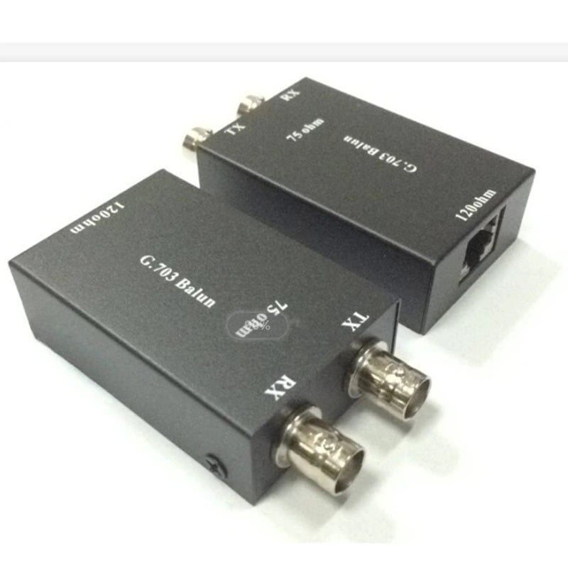 Adaptor Hxad G.703 RJ45 către BNC, de la balansat la deze balansat, impedanță 75-120 ohm, nucleu de cupru, carcasă metalică, suportă gestionare a alimentării, nu suportă wake-up de la distanță, destinat liniei de monitorizare a securității.