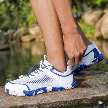 Pantofi unisex pentru trasee pe râuri – uscare rapidă, partea superioară respirabilă din Lycra, EVA talpă mijlocie, talpă exterioară din cauciuc antiderapant