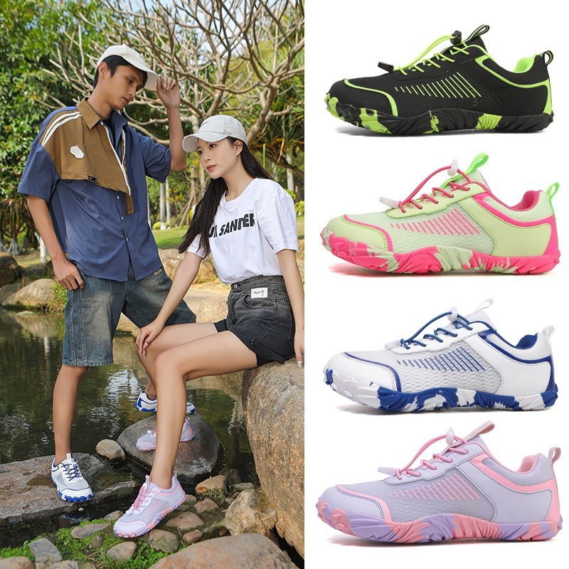 Pantofi unisex pentru trasee pe râuri – uscare rapidă, partea superioară respirabilă din Lycra, EVA talpă mijlocie, talpă exterioară din cauciuc antiderapant