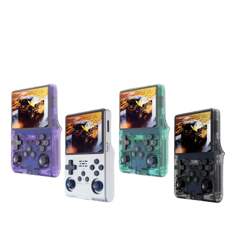 Consolă portabilă cu joystick, 64 GB stocare, OS open-source, conexiune wireless, MP4 player, stil nostalgic