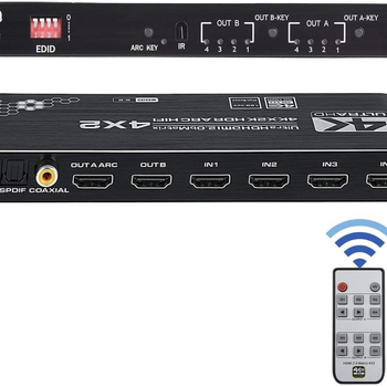 HDMI 2.0 matrica prekidač 4x2 s 4K60Hz, odvajanje zvuka + ARC, HDCP2.2