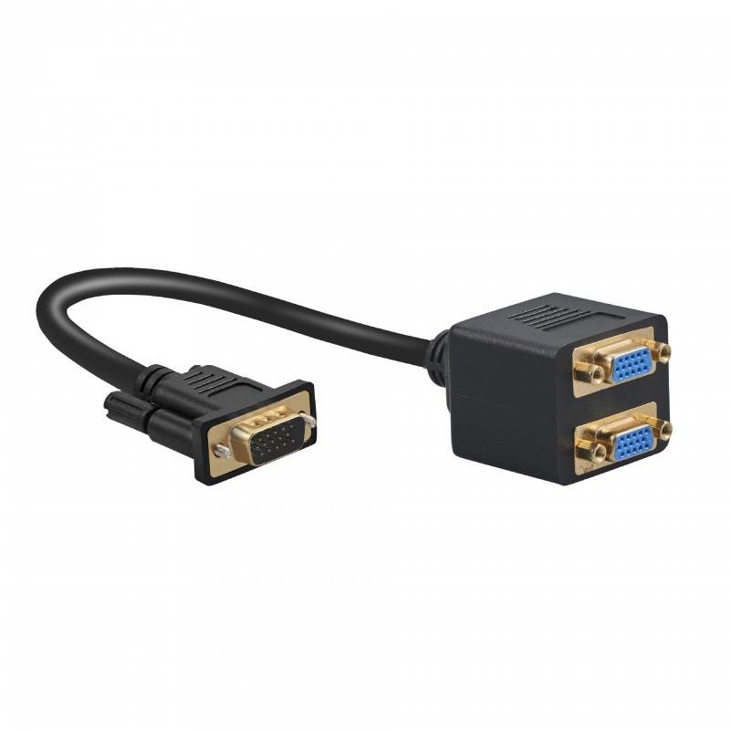 Split VGA 1 la 2, comutator/distribuitor video, rezoluție 1920x1080, cablu VGA, 2019