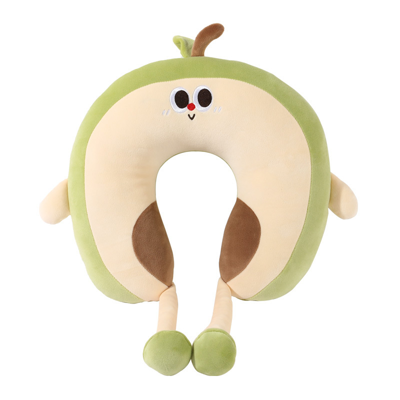 Pernă U în seria Fruit, stil desen animat — umplutură din fibră de poliester, material Crystal Fleece, potrivită pentru adulți