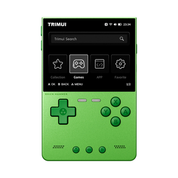 TRIMUI Consolă portabilă de jocuri în formă de card, stil nostalgic, Linux OS, 8 GB memorie, interfață Type-C, conexiune wireless, ieșire 1080p