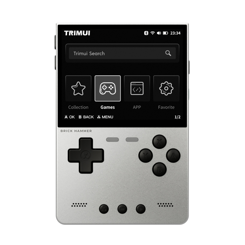 TRIMUI Consolă portabilă de jocuri în formă de card, stil nostalgic, Linux OS, 8 GB memorie, interfață Type-C, conexiune wireless, ieșire 1080p