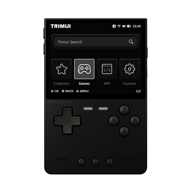 TRIMUI Consolă portabilă de jocuri în formă de card, stil nostalgic, Linux OS, 8 GB memorie, interfață Type-C, conexiune wireless, ieșire 1080p