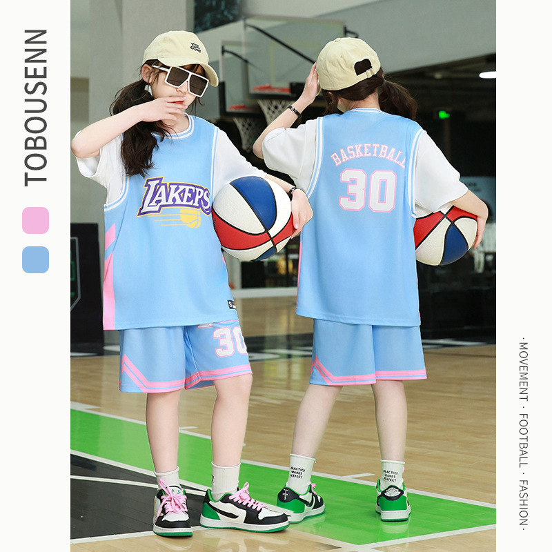 Gyerekeknek szóló rövid ujjú sportos szett kosárlabdára és futásra – gyorsan száradó, lélegző poliészter, 90% poliészter, uniszex