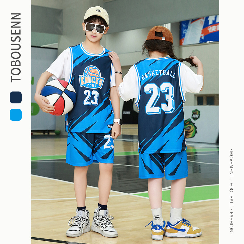 Gyerekeknek szóló rövid ujjú sportos szett kosárlabdára és futásra – gyorsan száradó, lélegző poliészter, 90% poliészter, uniszex