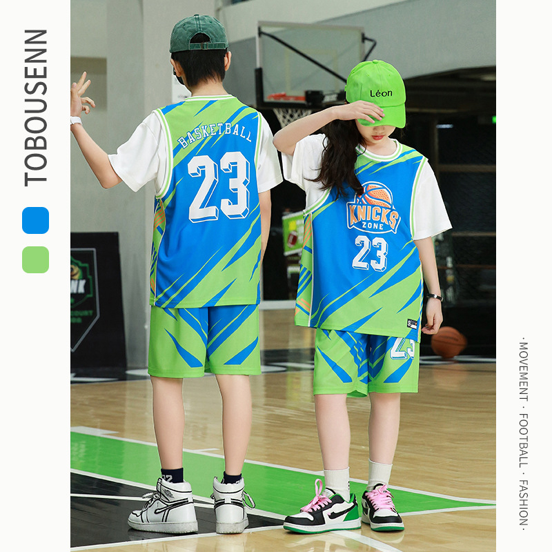 Gyerekeknek szóló rövid ujjú sportos szett kosárlabdára és futásra – gyorsan száradó, lélegző poliészter, 90% poliészter, uniszex