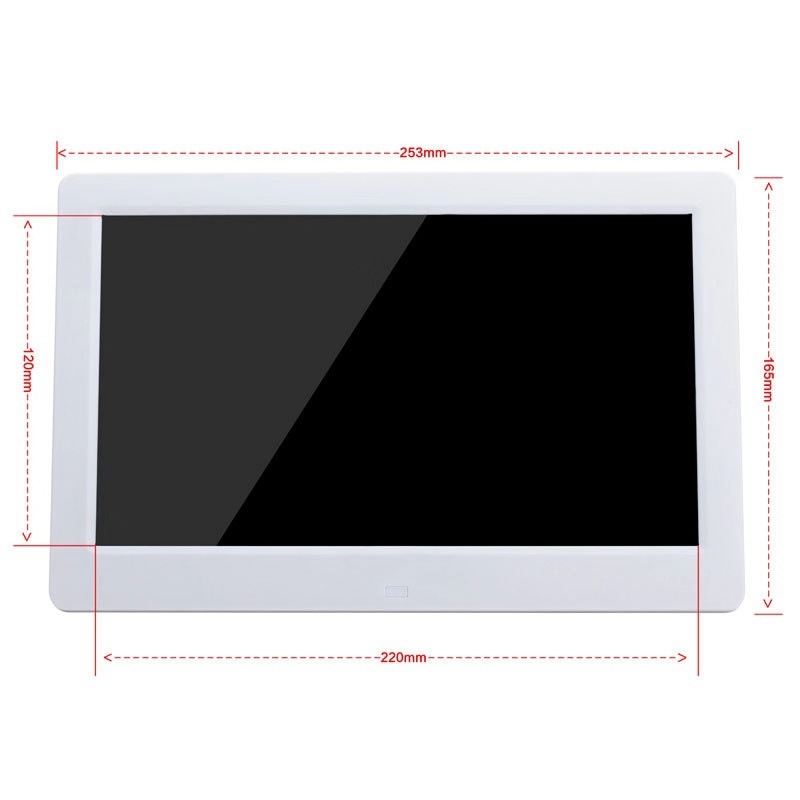 Reklámkijelzővel ellátott digitális fotókeret, 1024×600 felbontás, BMP/JPEG támogatás, SD/USB/TF kártya, zene- és videólejátszás, TV kimenet, ultra-szűk keret
