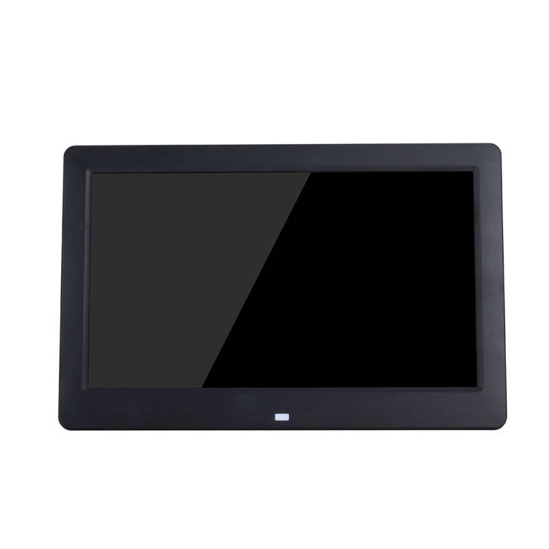 Reklámkijelzővel ellátott digitális fotókeret, 1024×600 felbontás, BMP/JPEG támogatás, SD/USB/TF kártya, zene- és videólejátszás, TV kimenet, ultra-szűk keret