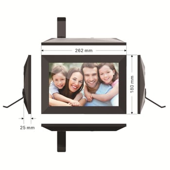 Android-alapú 10,1 hüvelykes digitális fotókeret, 1280x800 felbontás, 16GB tárhely, SD/USB támogatás