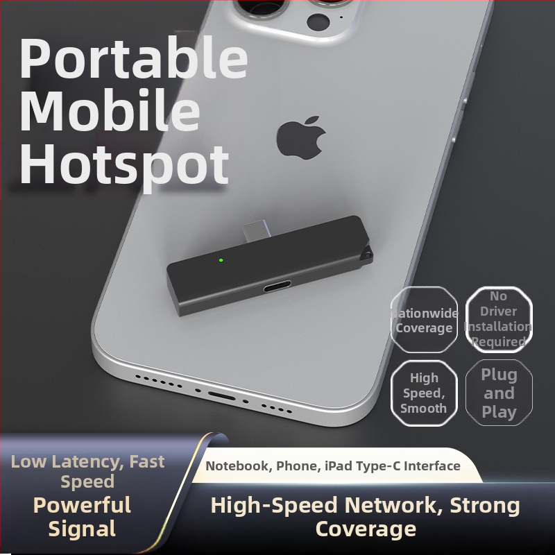 Prijenosni WiFi dongle, 150 Mbps, 2,4 GHz, 802.11n, Type-C povezivanje, podrška Android aplikacije, za poslovna putovanja