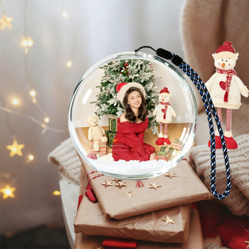 Ph021 Átlátszó kristálygömb fotókeret zenei és videólejátszással, 480×480 felbontás, 4 GB tárhely, ABS+üveg