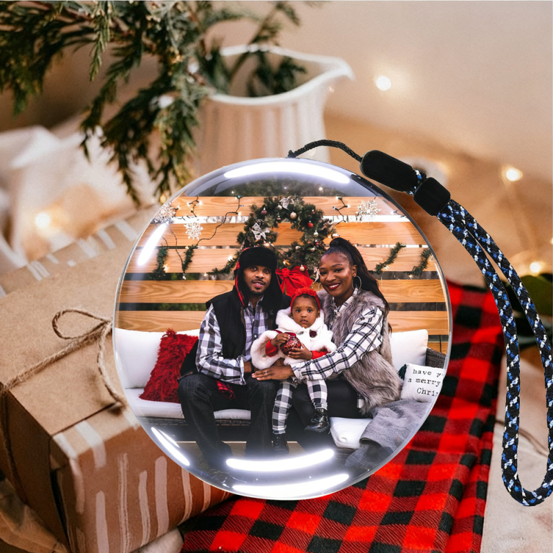 Ph021 Átlátszó kristálygömb fotókeret zenei és videólejátszással, 480×480 felbontás, 4 GB tárhely, ABS+üveg