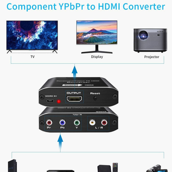 Convertor YPbPr la HDMI și RGB la HDMI pentru Home Theater, 1080P, Model OZHSC1, Suport pentru toate sistemele, Trezire de la distanță, Gestiune a energiei