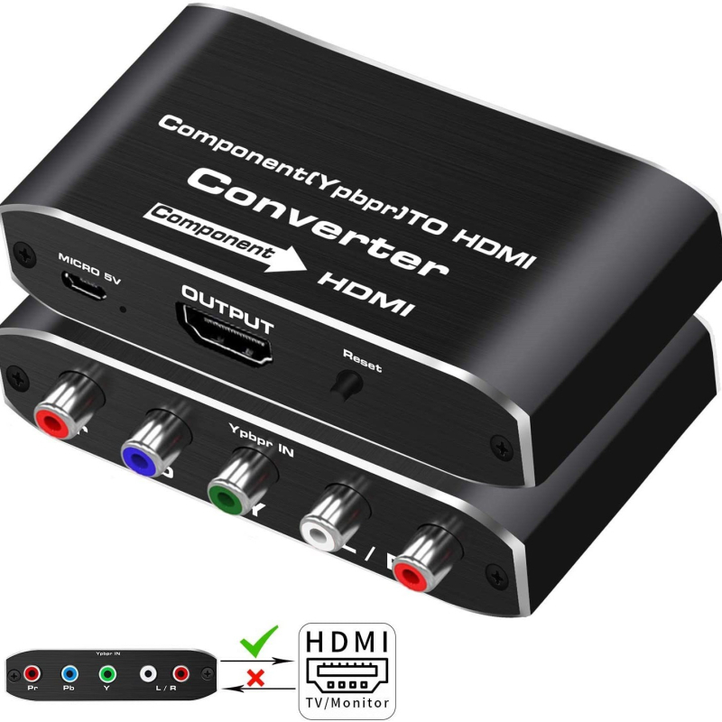 Convertor YPbPr la HDMI și RGB la HDMI pentru Home Theater, 1080P, Model OZHSC1, Suport pentru toate sistemele, Trezire de la distanță, Gestiune a energiei