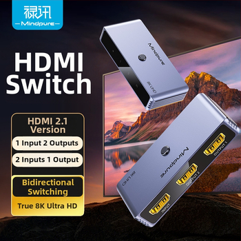 HDMI comutator bidirecțional, 2 intrări, 1 ieșire, 8K60Hz, trezire de la distanță, gestionarea energiei
