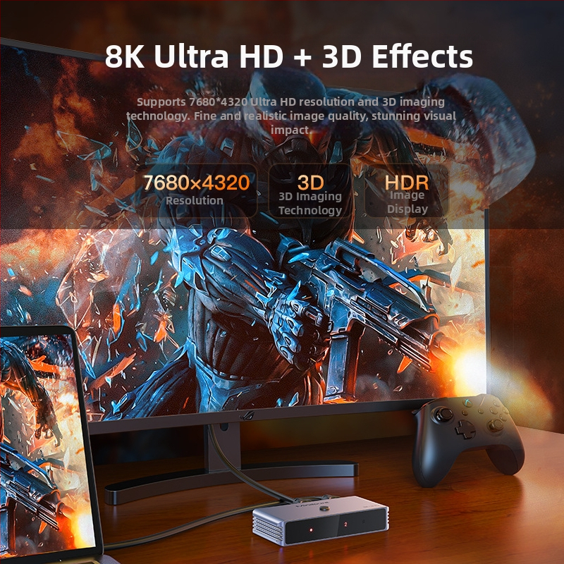 HDMI comutator bidirecțional, 2 intrări, 1 ieșire, 8K60Hz, trezire de la distanță, gestionarea energiei