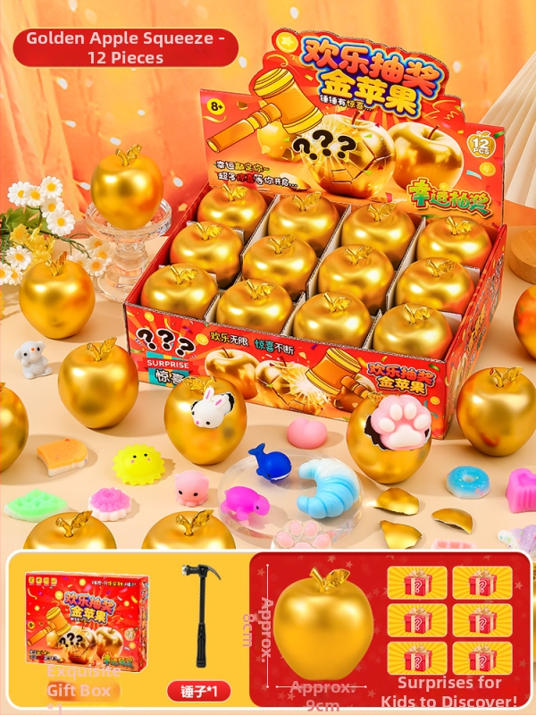 Detský vianočný darček: Jablko pokoja, Štedrý večer s Mikulášom, Malé suveníry, krabica prekvapenie so zlatým vajcom (Balenie: darčeková krabička + krabička pre elektronický obchod; Materiál: plast; Vianoce; Blind box)