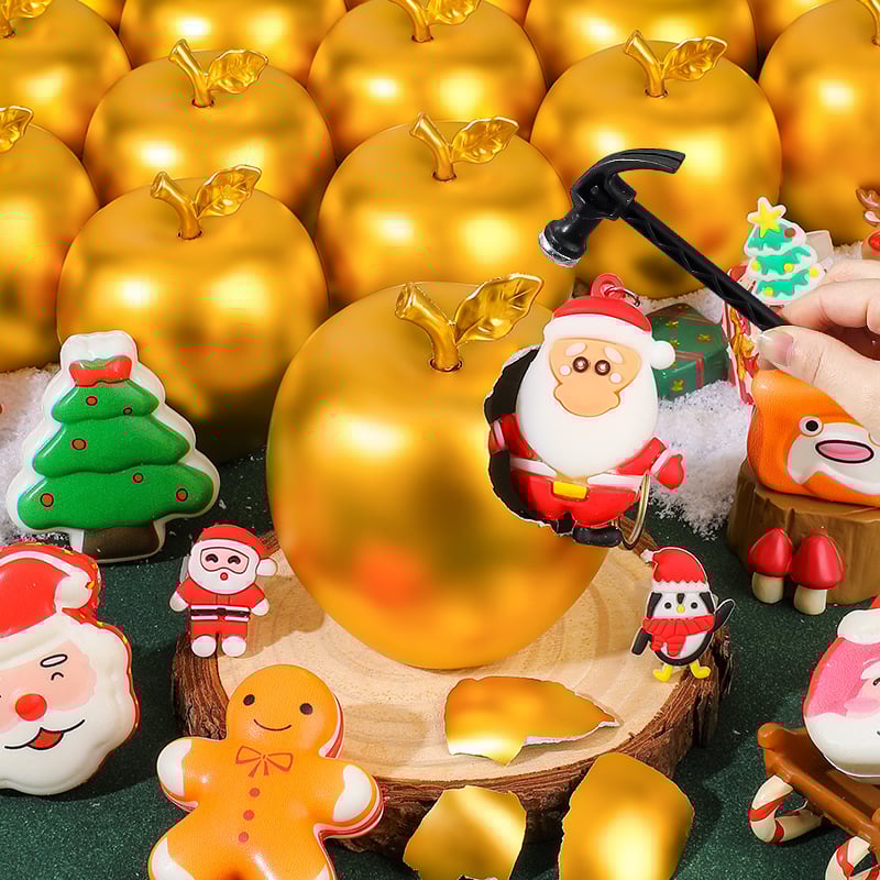 Детски коледен подарък: ябълка за мир, Коледна вечер с Дядо Коледа, малки сувенирни подаръци, кутия-изненада за разбиване на златно яйце (Опаковка: подаръчна кутия + електронна търговска опаковка; Материал: пластмаса; Коледа; Кутия-изненада)