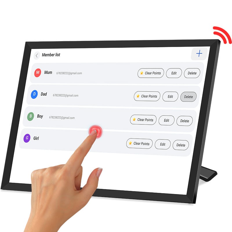 Rainbow fruit digitális fotókeret családi naptárral — vízszintes és függőleges kijelző, 800×480 felbontás, 32GB tárhely, JPG-támogatás
