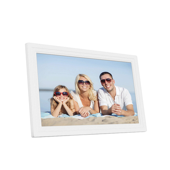 WiFi-s Digitális fotókeret telefonról feltöltéssel, 1280x800 felbontás, 16GB tárhely, SD/TF kártya támogatás, érintőképernyő, zene és videó lejátszás