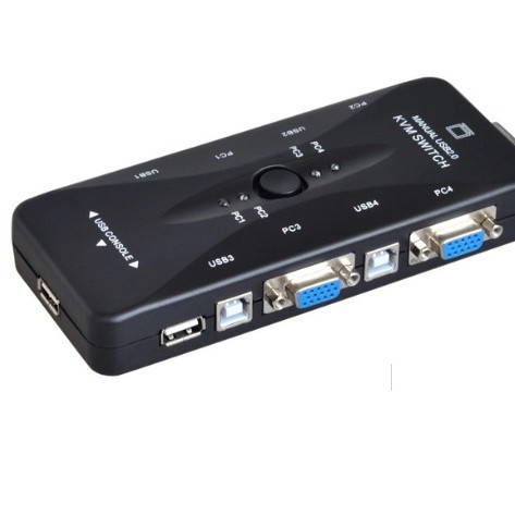 VGA/KVM prekidač, 2/4 porta, 1080p, kabel dugačak 10 m, Plug-and-Play