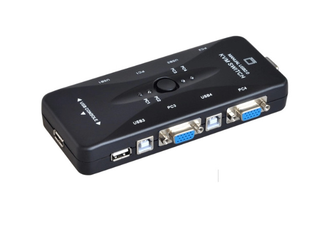 VGA/KVM prekidač, 2/4 porta, 1080p, kabel dugačak 10 m, Plug-and-Play