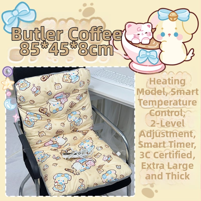 Електрически загряваща седалкова възглавничка с интегрирана облегалка за офис, USB захранване, повърхност от естествена кожа, унисекс