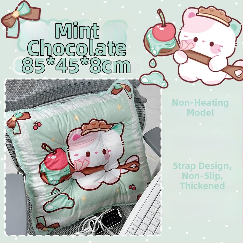 Електрически загряваща седалкова възглавничка с интегрирана облегалка за офис, USB захранване, повърхност от естествена кожа, унисекс