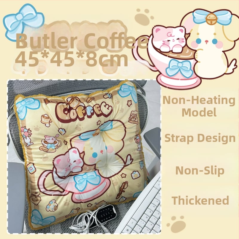 Електрически загряваща седалкова възглавничка с интегрирана облегалка за офис, USB захранване, повърхност от естествена кожа, унисекс