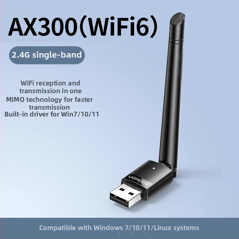 Adaptor USB WiFi, placă de rețea externă pentru desktop/notebook, dual-band 2.4/5 GHz, 300 Mbps, USB, 802.11a/b/g/n