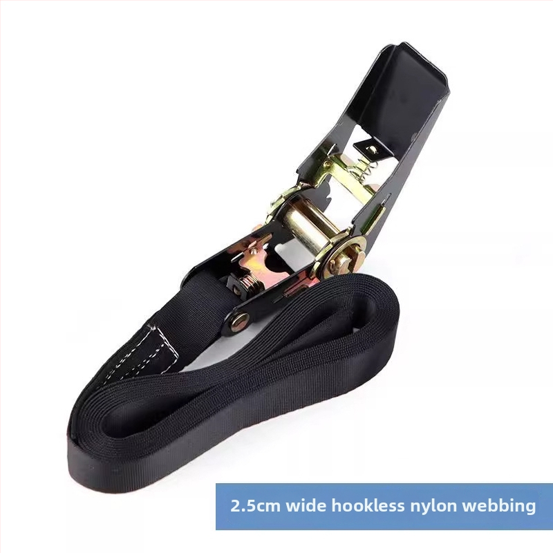 Nylonový popruh na upevnenie nákladu s napínacím mechanizmom (ratchet), typ bez háčika / dvojitý háčik, značka Buntu