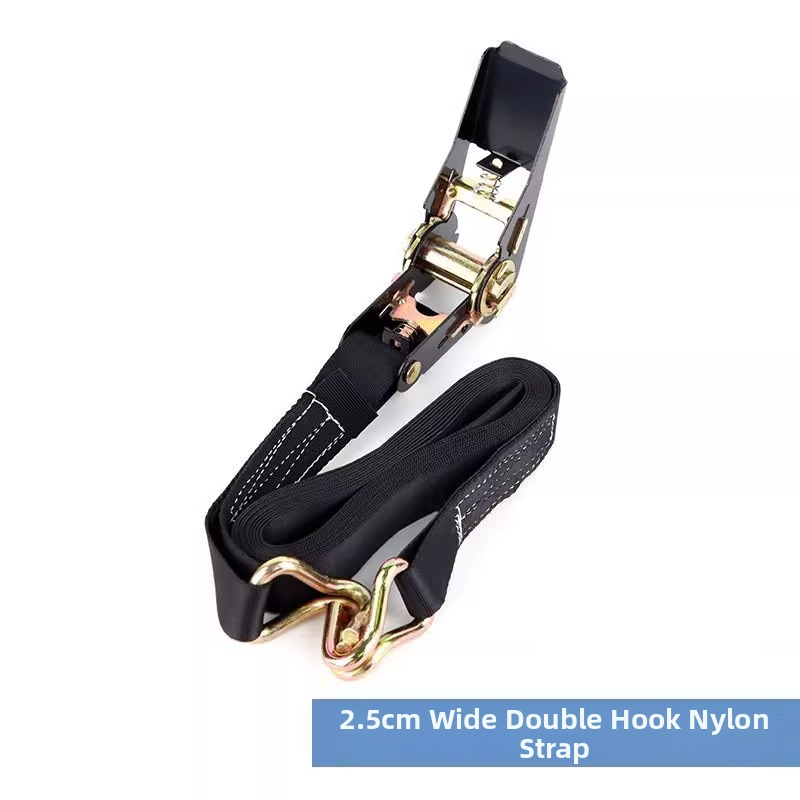 Nylonový popruh na upevnenie nákladu s napínacím mechanizmom (ratchet), typ bez háčika / dvojitý háčik, značka Buntu