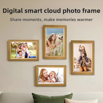 Uhale rám z masívneho dreva, WiFi digitálny rám na fotky s cloudom, elektronický fotoalbum s dotykovým ovládaním a senzorom gravitácie
