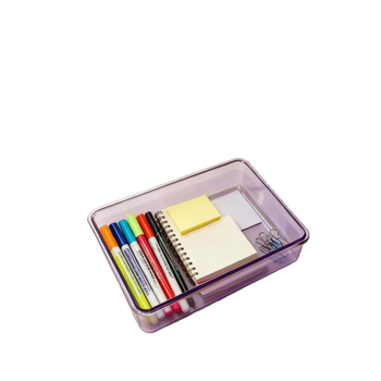 Cutie de depozitare pentru rechizite de birou, material PC, poate fi stivuită, capacitate 4,8 L, modele variate, fără capac